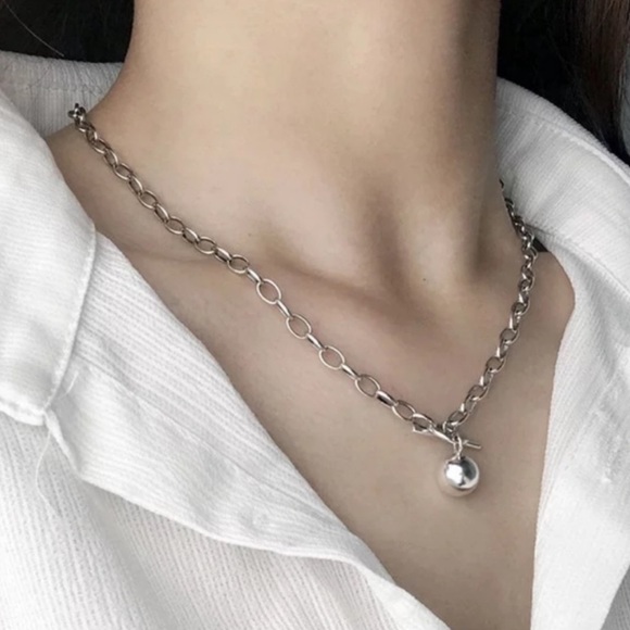 “18” NEW 925 STERLING SILVER ROUND BEAD NECKLACE, NICE NECKLACE, CUTE NECKLACE - Picture 2 of 6